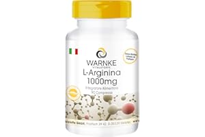 L - Arginina 1000mg - 90 Compresse - Sostanza pura- 3000mg per per dose giornaliera | Warnke Vitalstoffe - Qualità da farmacia tedesca