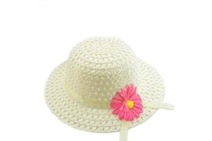 YUEMING Baby Girl Straw Hats Lovely Flower Sun Hats Summer Beach Hats Straw Sun Caps for Infant Girls Toddler Beach Hat Suit Outdoor Activities