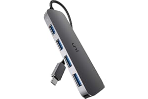 Hub da USB C a USB, uni Adattatore da USB Tipo C a USB con 4 Porte USB 3.0, Adattatore Hub da Thunderbolt 3 a USB 3.0 Multiporta, Compatibile con MacBook Pro/Air, iPad Pro, Dell XPS, Surface Book ecc.