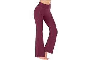 NUSGEAR 2021 Nuevo Mujer Pantalones, Pantalones Piernas Anchas Yoga Pantalones Color sólido Casual Largos Pantalones Mujer Gym Pantalones Leggings Cómodo Cintura Alta Deportivos Running