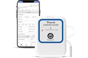 THERM LA MODE ThermElc TE-B2 ET Bluetooth Registratore dati di temperatura con sonda esterna, report PDF CSV, confronto dati multi-dispositivo, monitoraggio di magazzini refrigerati