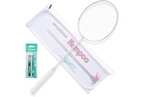 KUMPOO Professional Carbon Fiber Badminton Racket Set with Grip & Bag, 5U Lightweight Pro Badminton Racket for Beginner Outdoor Training