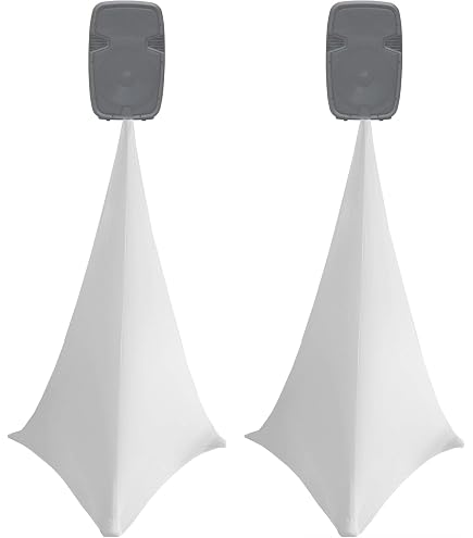 Aisuoka Housse Universelle Pour Trépied DJ – 2 Pièces Extensibles, Blanc, Cache Câbles & Support Léger Élégant