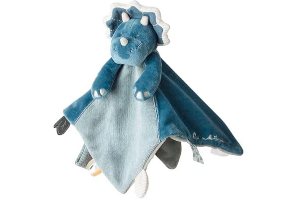 NOUKIE'S - Doudou bébé et Enfant - Dinosaure Bleu Ops - Eveil et Sommeil - Marionnette - Cadeau de Naissance