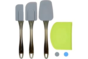 SMIRAIN 𝗚𝗹𝗼𝗿𝘆𝗼𝗿® Spatole in Silicone, Leccapentole Dolci, Set Lecca Pentole, Kit Spatola da Cucina Utensili, Resistente al Calore Antiaderenti Attrezzi in Silicone, Colore: Grigio
