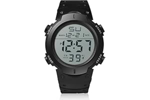 JUGNAW Black Digital Referee Watch Soccer Game Timer,Match Official Timer with Stopwatch, Countdown Alarm, Accurate Timekeeping, and Comfortable Fit for Soccer, Swimming, Running, Cycling and Students