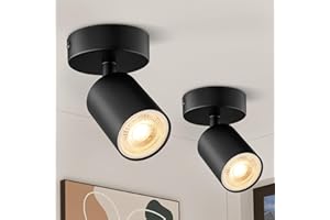 LEDRONIX Deckenstrahler 1 Flammig Schwarz, 2 Stück GU10 Deckenlampe Schwenkbar, LED Deckenleuchte Wandstrahler Drehbar, Spotlight Deckenspots für Wohnzimmer, Flur, Küche, Schlafzimmer (Ohne Leuchtmittel)