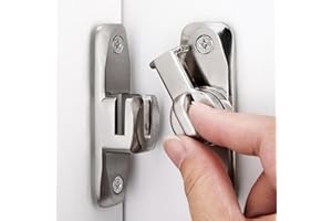 Litensh Pestillo de puerta abatible, cerradura de puerta de granero de 90/180 grados, cerradura de puerta de ángulo recto, cerradura de puerta corredera gruesa y antioxidante para armarios de baño (1,