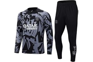 XYYYHTL Neue Trikot PSG Trikot Set Fußballtrikot Kinder/Erwachsenen Trikot Set,Trainingsanzug Herren Fussball Trikot Kinder Set,Heim-/Auswärtstrikot Manches Longues Set und Jungen Anzug Set