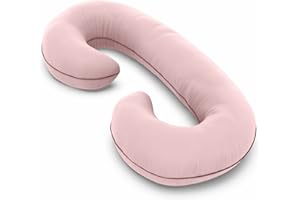 PharMeDoc Organic Schwangerschaftskissen (145x76cm) Bio-Baumwollbezug, C Förmiges Seitenschläferkissen mit Bezug, Stillkissen XXL Schwangerschaft groß