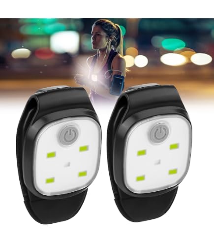 2 Lapadine a LED con clip + braccialetti riflettenti, 4 odalità di