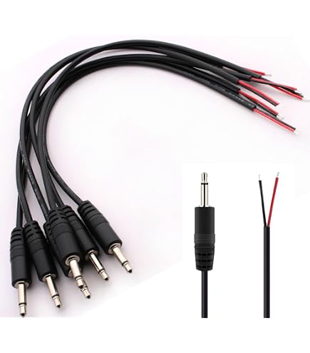 Sourcing Map 5 Cavi Jack 3.5mm Maschio – Stereo 3 Poli 1m Per Riparazione Cuffie E Altoparlanti