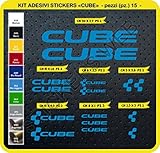 Adesivi Bici CUBE Kit adesivi stickers 15 Pezzi -SCEGLI SUBITO COLORE- bike cycle pegatina Cod.0094 (Blu Leggero cod. 053)
