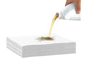 BLYEMICHDI 30 Pcs Absorbent Pads, 25 x33cm Oil Spill Mat, Spill Control Sheets,Absorb Fuel, Petrol, HVO, Hydraulic,Rapid Absorption for Home Garage Basement Restaurant and Kitchen