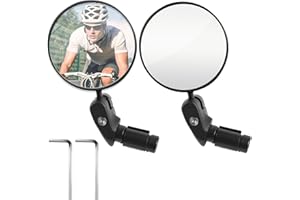 ZORVIXAL 2 Pezzi Specchietto Bici Elettrica, Specchietti Tondi da Manubrio Girevoli 360°, HD Specchietto Retrovisore, Specchio per Bicicletta Universale, per Mountain Bike, Bici Corsa, Veicoli Elettrici