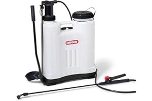 Oregon Pulverizador a Presión Tipo Mochila para Insecticidas y Herbicidas con Lanza y 4 Boquillas Ajustables, 16 Litros, Accesorio de Jardinería para la Espalda en Formato Mochila