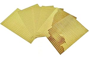 KAIYUAN 6 Sheets x 600pcs Mirror Mosaic Self Adhesive Disco Ball Mirror Tiles DIY Craft Decoration (5x5mm,Gold)