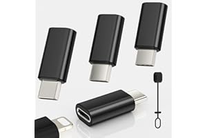 Zestiq Adaptador Lightning a USB C, adaptador de 4 piezas Lightning a USB-C para iPhone 16/16 Pro/16 Pro Max/16 Plus/iPhone 15/iPhone 15 Pro, Galaxy S24/S23, iPad, No para Auriculares/Audio/OTG, Negro