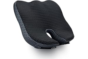 FOUNDCOOL Memory Foam Car Cushion for Driving Seat, Wedge Adult Booster Car Seat Cushion for Driver, Coccyx Pain Tailbone Pressure Relief Office Chair Wheelchair Breathable Support Pad
