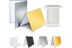 BOLOEST 2 sztuki lekkiego reflektora kartonowego 3 w 1, reflektor fotograficzny, składany dyfuzor do fotografii, płytka odblaskowa, do produktów spożywczych, do robienia zdjęć karmiących piersią, z torbą do