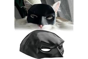 Cinsersr Batman Maschera per gatti, design creativo, Halloween o intrattenimento quotidiano, costume per gatti, costume per animali domestici (nero M)