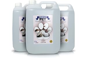 Trade Chemicals FRESH PET CLEANER DISINFECTANT KENNEL/CATTERY PRE FILLED 5L x 3 (Clean Cotton)