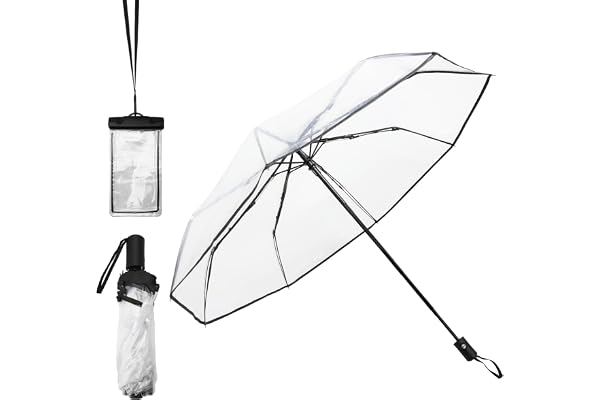 ZMDMAH Transparent Paraply - Stort Automatiskt Genomskinligt Paraply