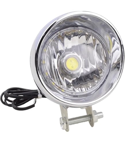 Phare Avant LED Universel Pour Moto - Faisceau Haut/bas, 12V - Corps Métal, Lentille Verre - Style Rétro Pour Custom, Bobber, Café Racer
