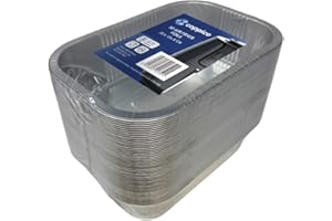 Coppice Barquettes Rectangulaires Aluminium Renforcées 20x13x6 cm - Lot de 50 | Compatibles Friteuse Air Four Micro-ondes Congélateur Recyclables
