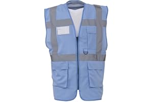 Expert Workwear Coloured Hi Vis Executive Vest High Viz Vests Zip with Pockets - 27 Colours