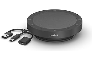 Jabra Speak2 55 Altavoz Inalámbrico Bluetooth - 4 Micrófonos, Cancelación de Ruido, 50 mm de Alto Alcance, Audio de Banda Ancha, Compacto y Portátil - Certificado para Zoom y Google Meet - Gris Oscuro