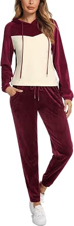 Gyabnw Tuta di Velluto Donna Uomo Tuta Sportiva a Due Pezzi Invernale  Completo da Felpa Girocollo e Pantaloni Lunghi Tuta Casual Primavera  Autunno Inverno Pigiama Morbida Comoda Manica Lunga lencicol Abbigliamento  sportivo