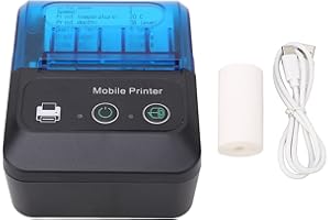 Hyuduo Tragbarer 58-mm-Mini QR-Code-Drucker, 5,1 cm Kabelloser USB Thermodrucker für Karteikarten, DIY-Tagebuch, Fotos, Notizen, Kinder und Geschenke