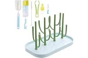 Scola Biberon,Liuer Rastrelliere Asciuga Biberon Bottiglia Stendino Scolapiatti Stendibiancheria Scolabiberon Ideale per Biberon,Tettarelle,Tazze (Con Scovolino Bottiglie)