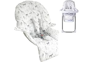 My Babiie MBHC8 Premium Highchair Seat Cover Only with 5-Point Harness - Padded PVC Seat Cover, Easy Clean, Seat Cushion Compatible with My Babiie MBHC8 - Safari