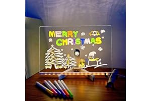 NBGRVB LED-Notiztafel mit 7 Farben Stift, LED-Zeichenbrett, Leuchttafel aus Acryl, für Kinder, Schule, Café, Zuhause, Büro, Weihnachten (groß)