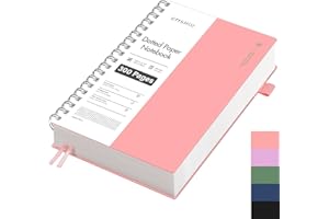 ‎EMSHOI EMSHOI Notizbuch B5 Dotted, Spiralbindung, 150 Blatt/300 Seiten, 100 g/m² Premium-Papier, PVC-Hardcover – Ideal für Büro, Schule & kreatives Schreiben (19x25 cm, Rosa)