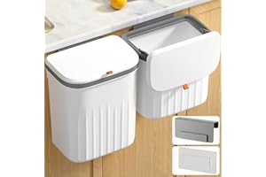 JUVEL Poubelle de cuisine suspendue avec couvercle anti-odeurs, 18 litres, en Polypropylène + TPE, pour cuisine, intérieur, déchets généraux, matières compostables, usage fréquent