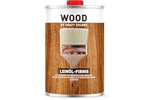 Olio di lino alta qualità, 1 litro, privo di resina, protezione del legno naturale per interni ed esterni, vernice per legno, migliorare la durata – Craft Colors WOOD Made in Germany