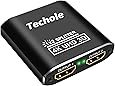 HDMI Splitter Techole Aluminium 4K HDMI Verteiler 1 in 2 Out Unterstützt HDCP, 4K, 3D, UHD, 1080P, HDMI Splitter 1 auf 2 für Xbox, PS4, PS3, Roku, Blu-Ray-Player, Firestick, HDTV und Apple TV.