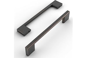 Amerdeco 10 pezzi Maniglie per Mobili da Cucina Distanza fori 128mm Olio Strofinato Bronzo armadietti in acciaio Lega di zincoper mobili da cucina per mobili UK0035