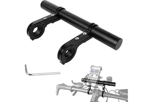 Ainiv 20cm Bike Handlebar Extender with 2PCS Clamp Brackets and 1PC Hex Wrench, Aluminum Universal Bicycle Handlebar Extension for Bicycle Light, Speedometer, GPS Device, Action Camera