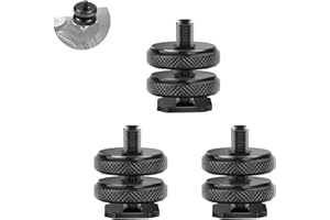 DHWEKU 3 Pièces Adaptateur Griffe Camera, Daptateur Hot Shoe, Vis d'adaptation, Filetage 1/4", Vis de trépied 1/4", pour Microphone, Flashs,Moniteur, Appareils Photo, Caméscopes