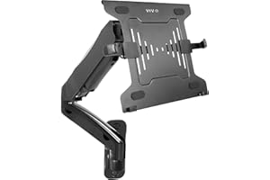 VIVO Pneumatyczny uchwyt ścienny na laptopa z regulacją wysokości, przegubowa taca na notebooka o pełnym ruchu, pasuje do ekranu od 10 do 15,6 cala, czarny, MOUNT-V001GL