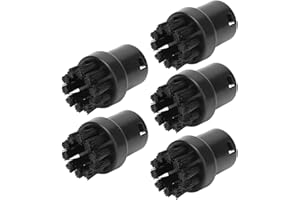 Wifehelper Brosse de Moteur à Vapeur Tête de Brosse à Vapeur Sc4 Sc1 Sc2 Sc3 Sc4 S Accessoires Karcher 5 Pièces de Rechange pour Nettoyeur Vapeur Noir Pièces de Rechange pour Vadrouille à