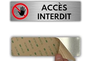 LEIASA | Panneau Adhésif Passage Interdit - 5x18 cm - Épaisseur 0,8 mm - Aluminium - Panneau Accès Restreint - Signal Zone Interdite - Autocollant 3M Accès Interdit - Entrée Non Autorisée