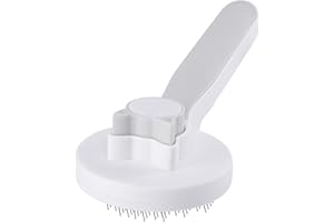 GIHALI Brosse de toilettage pour chiens et chats - Brosse autonettoyante pour chiens et chats - Brosse de toilettage pour animaux domestiques (Gris)