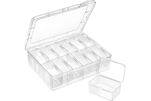 Gbivbe 13 Pièces Petite Boite Plastique avec Couvercle Rabattable Transparent de Stockage de Perles, Mini Rangement Boîtes de Conteneurs pour Collecte de Petits Objets, Bijoux, Artisanat