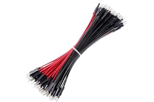 Breadboard Jumper Wires 20AWG, Bestlus Exclusives Male to Male Jumper Wires 6''/15CM Pack of 120 Square Head 0.1'' (15CM / 6'', M/M, Red x 60 pieces Black x 60 pieces)