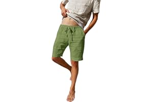 LVCBL Short d'été léger et aéré pour Homme - Coupe Ample - Coupe Ample - Pantalon Court de Loisirs